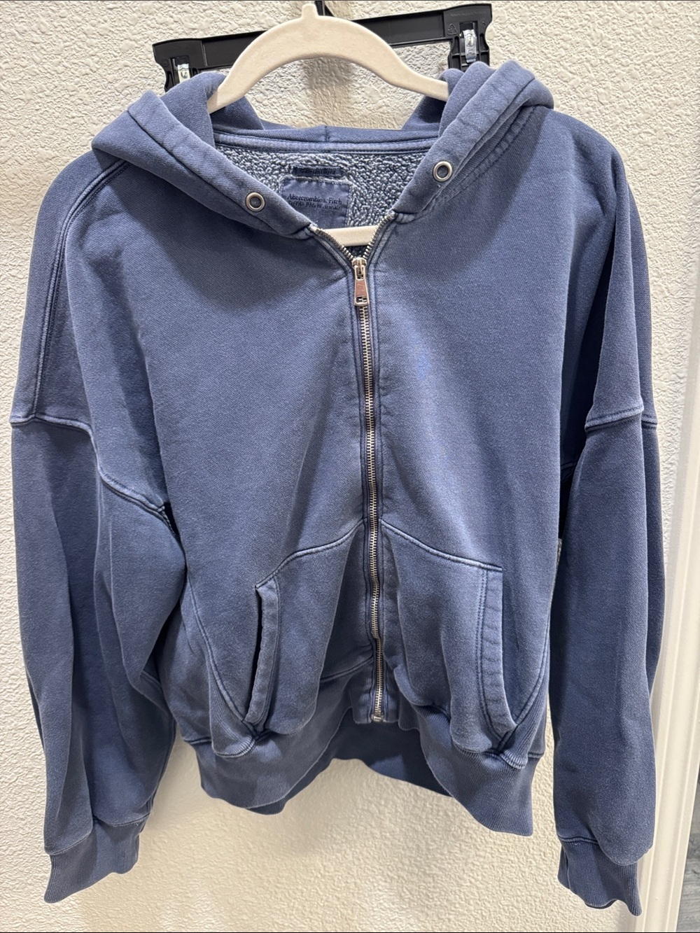 Women’s Abercrombie Essentials Blue Zip-Up Hooded Jacket
